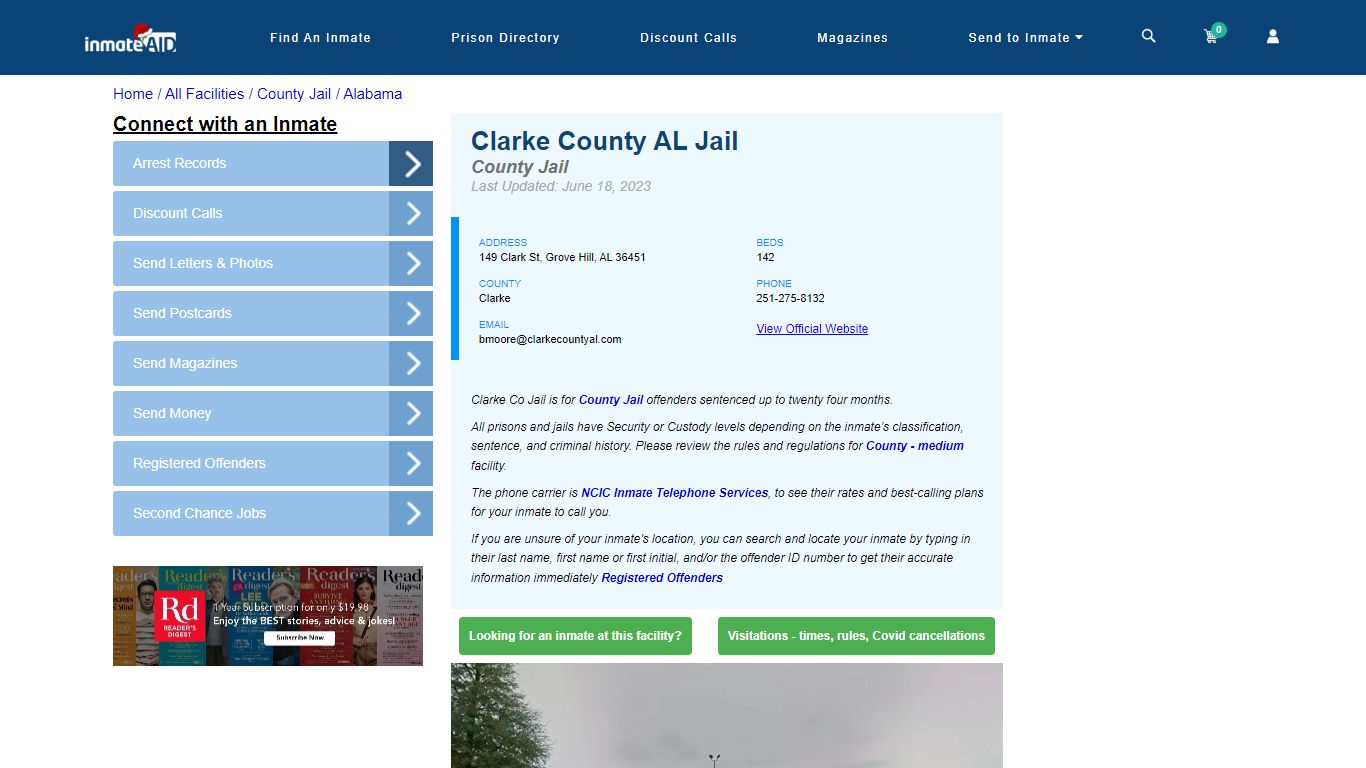 Clarke County AL Jail - Inmate Locator - Grove Hill, AL